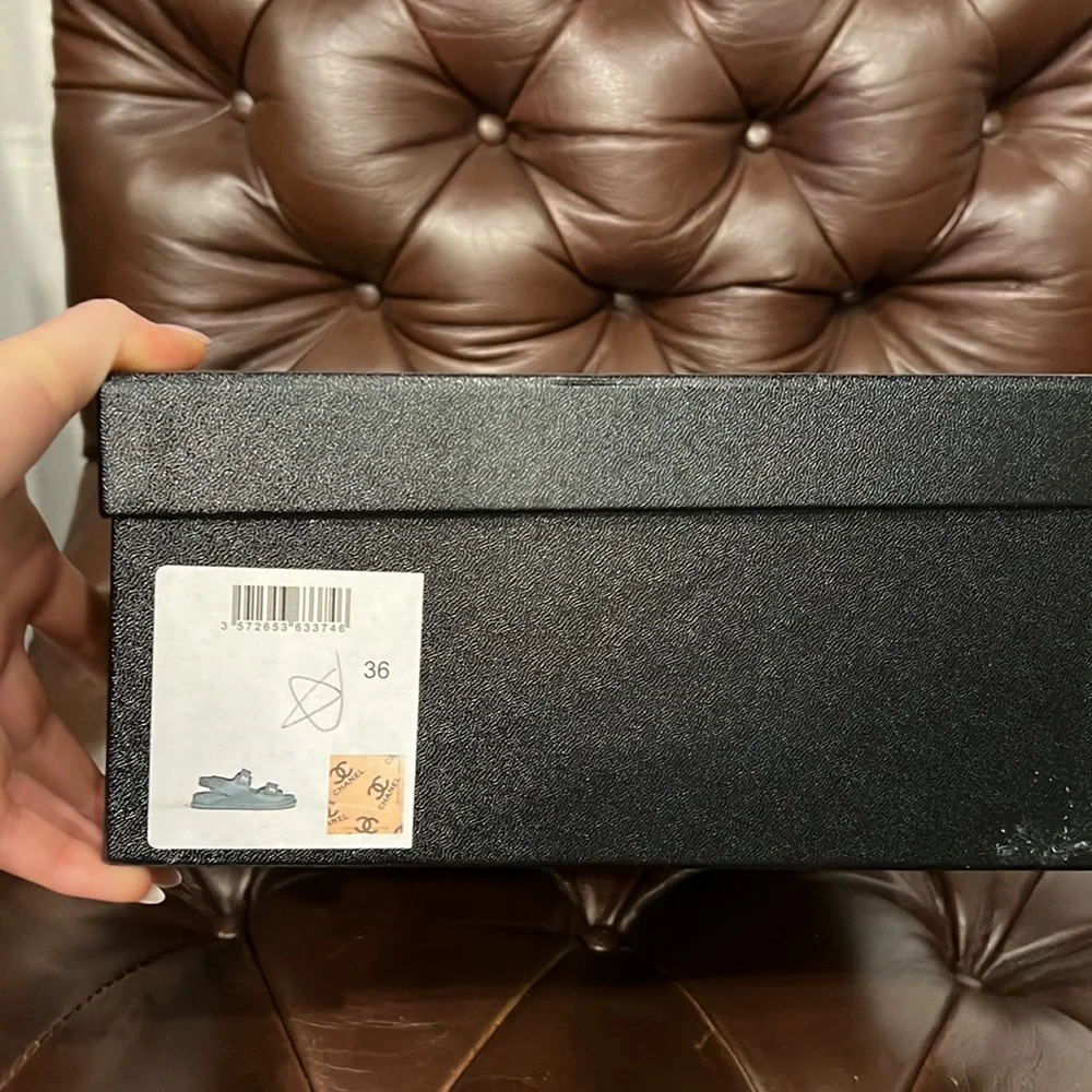 Authentic Chanel CC Dad Sandals 36